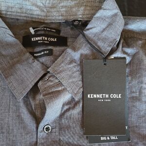 Kenneth Cole Men's Charcoal Button Down Shirt